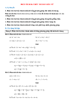 Năm dạng toán phổ biến về Phân tích đa thức thành nhân tử đại số toán 8 có lời giải