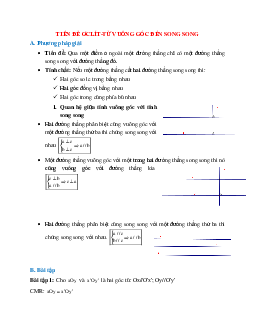 Hệ thống bài tập về Tiên đề Ơ-clit - Từ vuông góc đến song song có lời giải