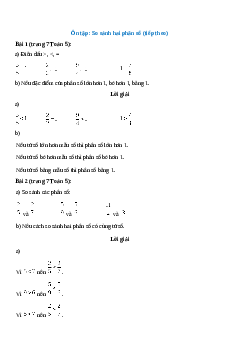 Toán lớp 5 trang 7 Ôn tập: Ôn tập: So sánh hai phân số (tiếp theo)
