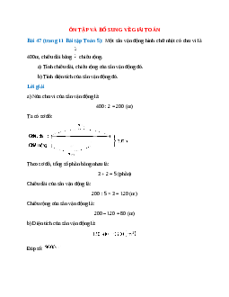Một sân vận động hình chữ nhật có chu vi là 400m, chiều dài bằng 3/2 chiều rộng