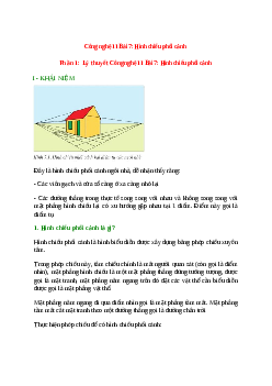 Lý thuyết Công nghệ 11 Bài 7 (mới 2023 + 10 câu trắc nghiệm): Hình chiếu phối cảnh