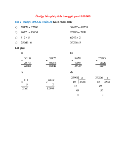 Đặt tính rồi tính: 39178 + 25706; 58427 + 40753