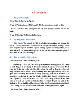 Bố cục bài Cô Gió mất tên chuẩn nhất