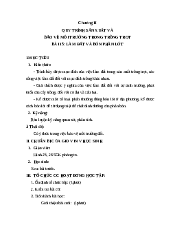 Giáo án Công Nghệ 7 Bài 15: Làm đất và bón phân lót mới nhất - CV5555