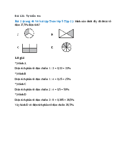 Hình nào dưới đây đã được tô đậm 37,5% diện tích