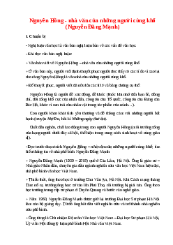 Soạn bài Nguyên Hồng - nhà văn của những người cùng khổ (Nguyễn Đăng Mạnh) – hay nhất Cánh diều