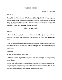 Nghị luận xã hội "Tâm hồn của đá" - nhạc sĩ Trần Lập môn Ngữ văn