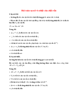 Phương pháp giải và bài tập về Bài toán sự nở vì nhiệt của chất rắn có lời giải