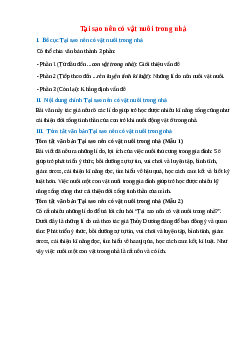 Bố cục bài Tại sao nên có vật nuôi trong nhà chuẩn nhất