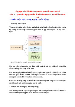Công nghệ 10 Bài 35 (Lý thuyết và trắc nghiệm): Điều kiện phát sinh, phát triển bệnh ở vật nuôi