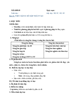 Giáo án Sinh học 8 Bài 23: Thực hành: Hô hấp nhân tạo mới nhất - CV5512