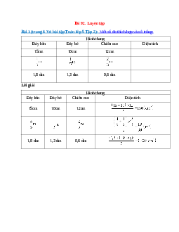Viết số đo thích hợp vào ô trống Bài 1 trang 6 Vở bài tập Toán lớp 5
