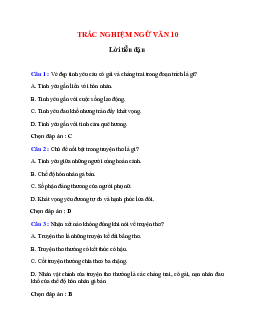 Trắc nghiệm Lời tiễn dặn có đáp án – Ngữ văn lớp 10