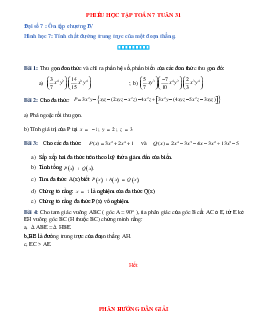 Phiếu bài tập tuần 31 - Toán 7