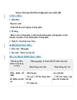 Giáo án Phân số thập phân (2024) mới nhất - Toán lớp 5