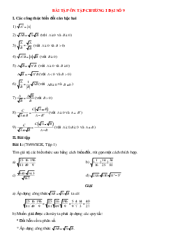 Bài tập Ôn tập chương I đại số 9