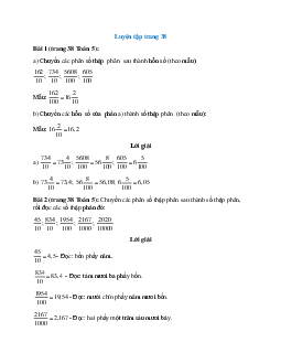 Toán lớp 5 trang 38, 39 Luyện tập trang 38