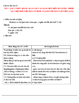 Giáo án Sinh học 12 Bài 7: Thực hành: Quan sát các dạng đột biến số lượng nhiễm sắc thể trên tiêu bản cố định và trên tiêu bản tạm thời mới nhất