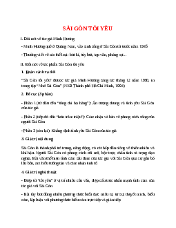 Sài Gòn tôi yêu – nội dung, dàn ý phân tích, bố cục, tóm tắt