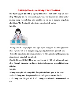 Giải SGK Khoa học tự nhiên lớp 6 Bài 8 (Kết nối tri thức): Đo nhiệt độ