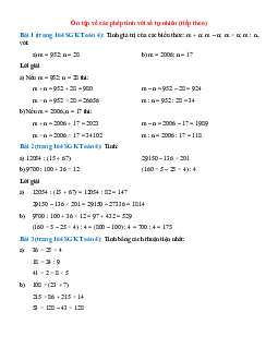 Toán lớp 4 trang 164 Ôn tập về các phép tính với số tự nhiên (Tiếp theo)