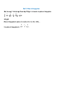 Khoanh vào phân số thập phân: 5/6; 10/7; 3/100