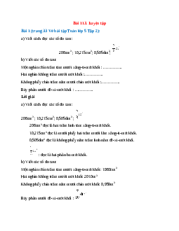 Viết cách đọc các số đo sau: 208cm3; 10,215cm3