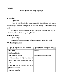 Giáo án lịch sử 5 bài 26: Tiến vào dinh độc lập mới nhất
