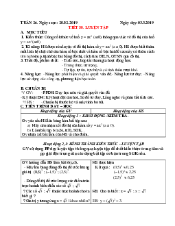 Giáo án Luyện tập Đồ thị hàm số y = ax^2 (2023) mới nhất -Toán 9