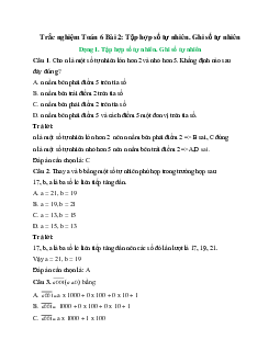 31 câu Trắc nghiệm Tập hợp số tự nhiên. Ghi số tự nhiên (Chân trời sáng tạo) có đáp án 2024 – Toán 6