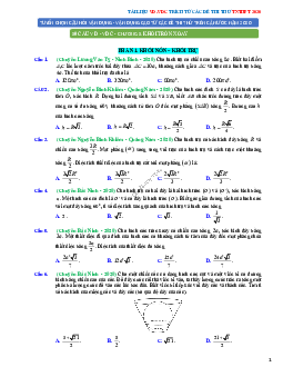50 câu trắc nghiệm Vận dụng-Vận dụng cao về mặt cầu, mặt trụ, mặt nón - có lời giải chi tiết