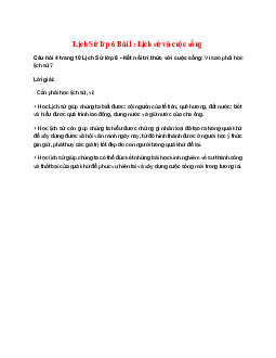 Vì sao phải học lịch sử