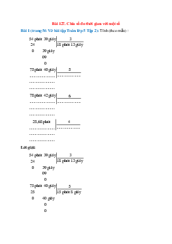 Tính (theo mẫu): 54 phút 39 giây : 3; 75 phút 40 giây : 5; 78 phút 42 giây : 6