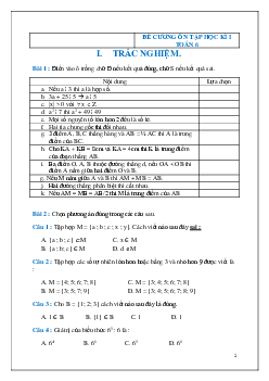 Đề cương ôn tập học kì 1 Toán 6 THCS Ngô Gia Tự năm học 2017 - 2018