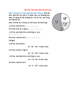 Biểu đồ hình quạt bên cho biết tỉ số phần trăm các phương tiện được sử dụng để đến trường học
