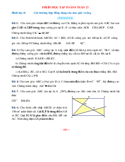 Phiếu bài tập tuần 27 - Toán 8