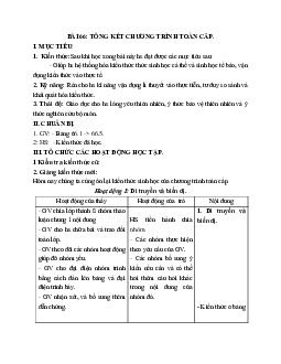 Giáo án Sinh học 9 Bài 66: Tổng kết chương trình toàn cấp tiết 3 mới nhất - CV5512
