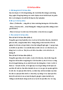 Nội dung chính bài Cô bé bán diêm hay, chính xác nhất