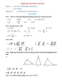 Phiếu bài tập tuần 9 - Toán 7