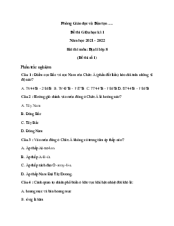 Bộ 30 Đề thi Giữa kì 1 Địa Lí lớp 8 có đáp án năm 2022 - 2023