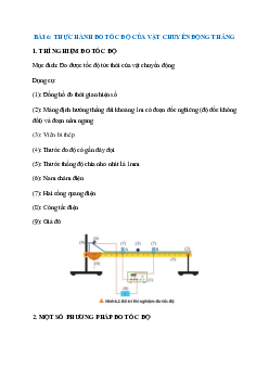 Lý thuyết Thực hành đo tốc độ của vật chuyển động thẳng (Chân trời sáng tạo 2024) hay, chi tiết | Vật Lí 10