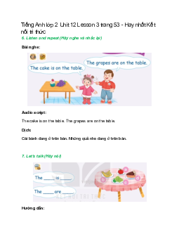 Tiếng Anh lớp 2 Unit 12 Lesson 3 trang 53 – Kết nối tri thức