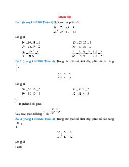 Toán lớp 4 trang 114 Luyện tập