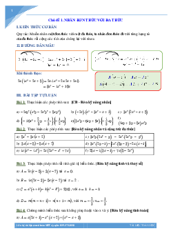 Các chủ đề bồi dưỡng đại số lớp 8
