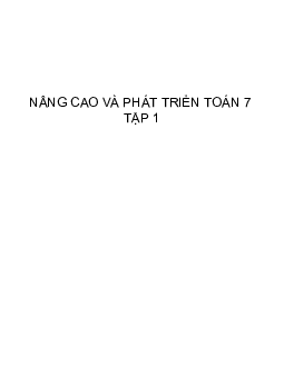 Nâng cao và phát triển Toán 7 Tập 1
