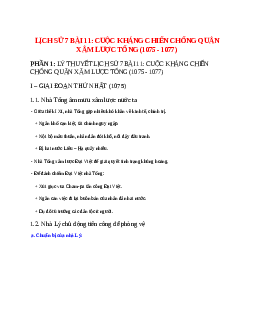Lịch Sử 7 Bài 11 (Lý thuyết và trắc nghiệm): Cuộc kháng chiến chống quân xâm lược Tống (1075 - 1077)