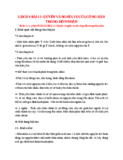 Lý thuyết GDCD 9 Bài 12 (mới 2023 + 10 câu trắc nghiệm): Quyền và nghĩa vụ của công dân trong hôn nhân