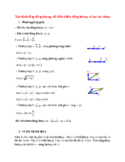 Phương pháp giải và bài tập về Xác định tổng động lượng, độ biến thiên động lượng và lực tác dụng