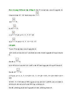 Hướng dẫn giải bài toán gọi p là tập hợp các số nguyên tố đơn giản nhất