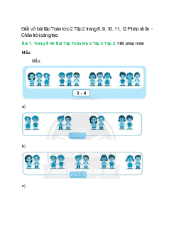 Vở bài tập Toán lớp 2 Tập 2 trang 8, 9, 10, 11, 12: Phép nhân | Chân trời sáng tạo